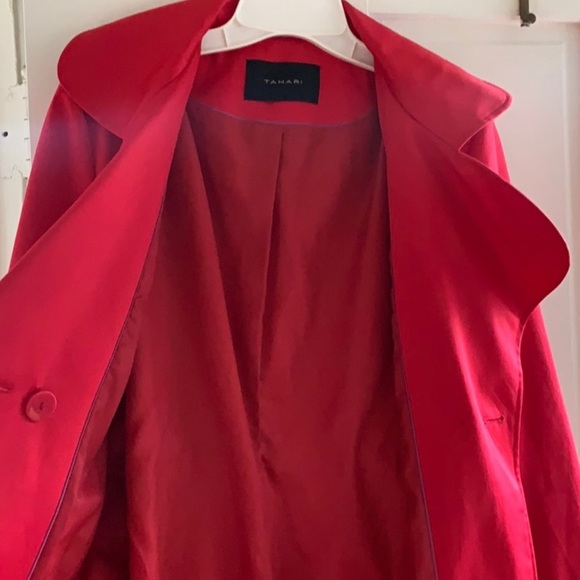 TAHARI Pink Sateen Trench Coat - Picture 8 of 8